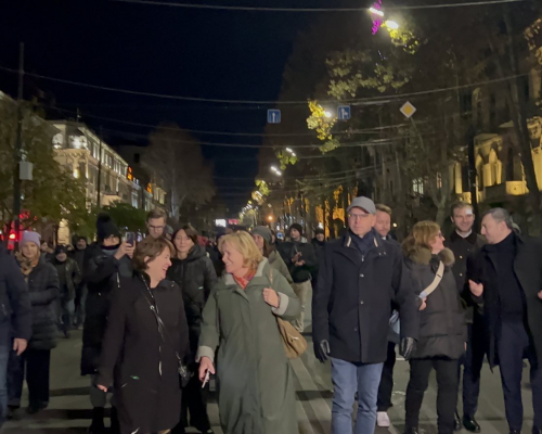 ევროპარლამენტარები პარლამეტისკენ მიემართებიან _ მათ ოვაციებით ეგებებიან