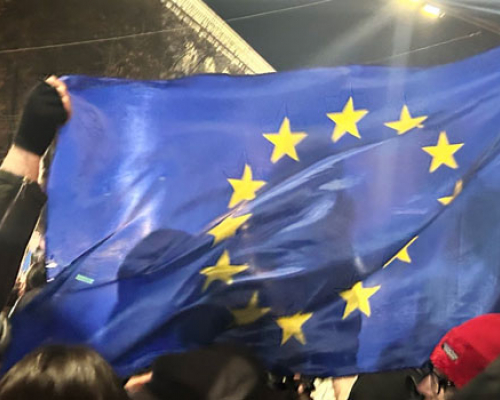 “სანქცია! სანქცია!” – სკანდირებენ აქციაზე