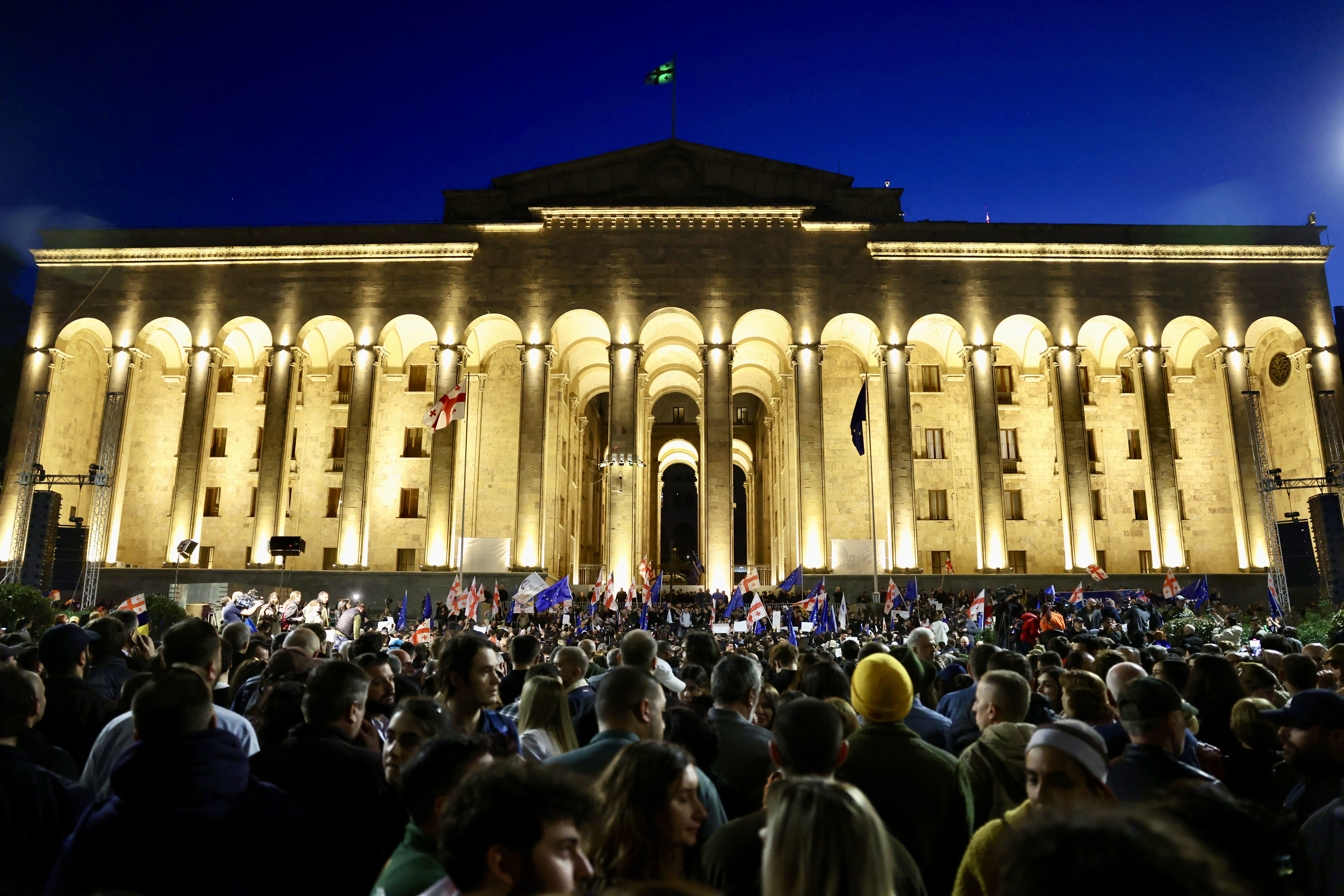Photo Story | Citizens Protest Against Foreign Agents Law Deliberations in Legal Issues Committee