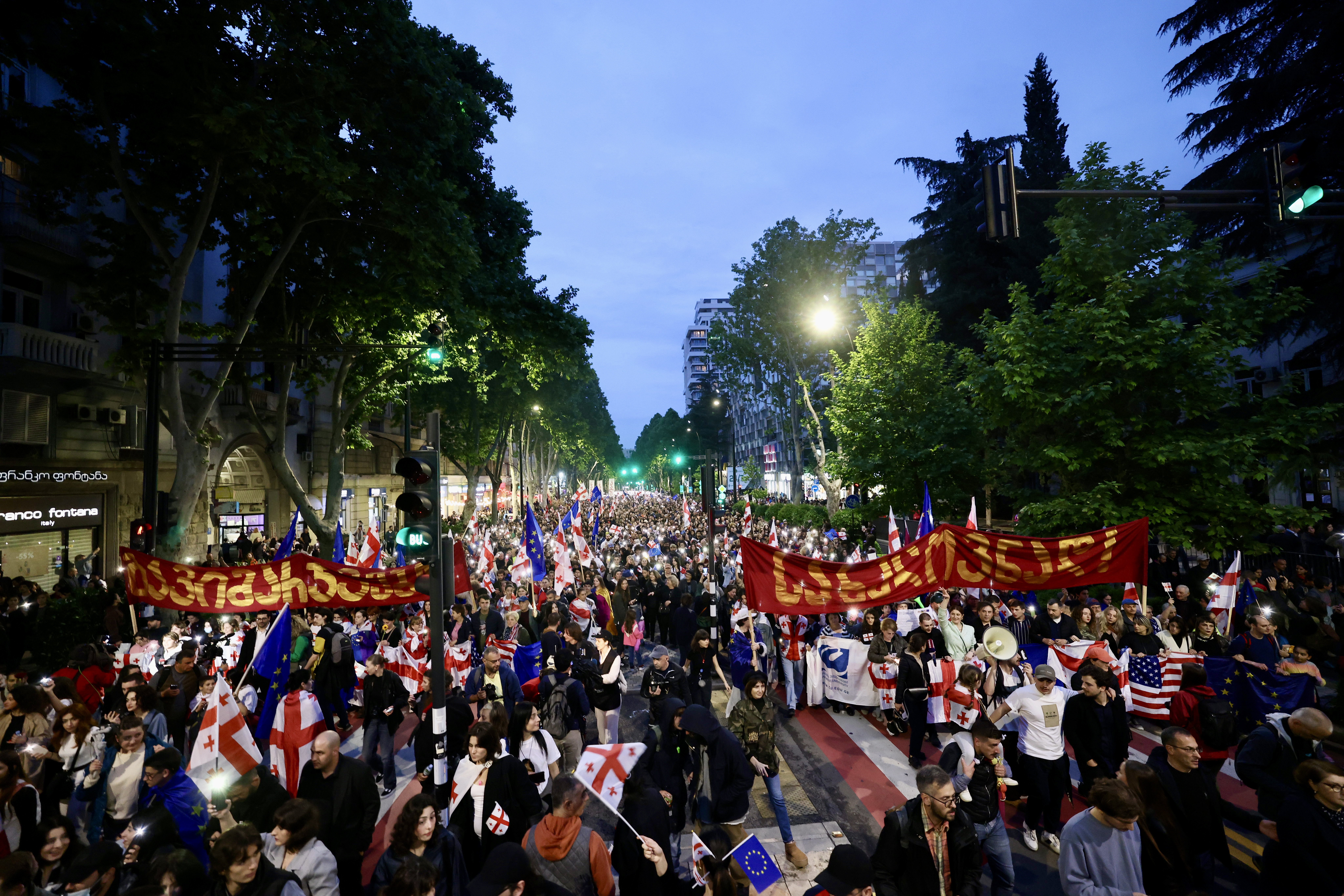 Photo Story | Protesters Reenact First Independence Day March, Rally Against Agents’ Law