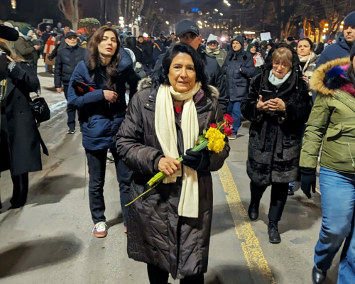 Salome Zurabishvili Fined for “Blocking Road”