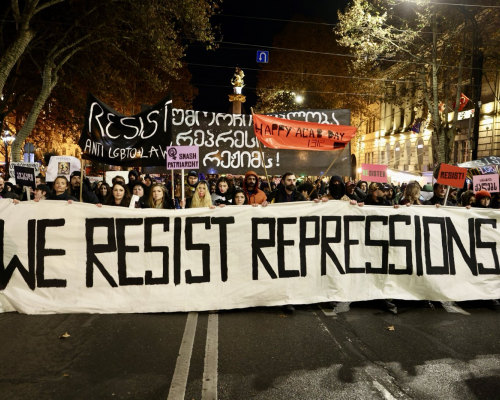 Liveblog: Resistance | Protesters Celebrate New Year Arrival at Rustaveli Avenue